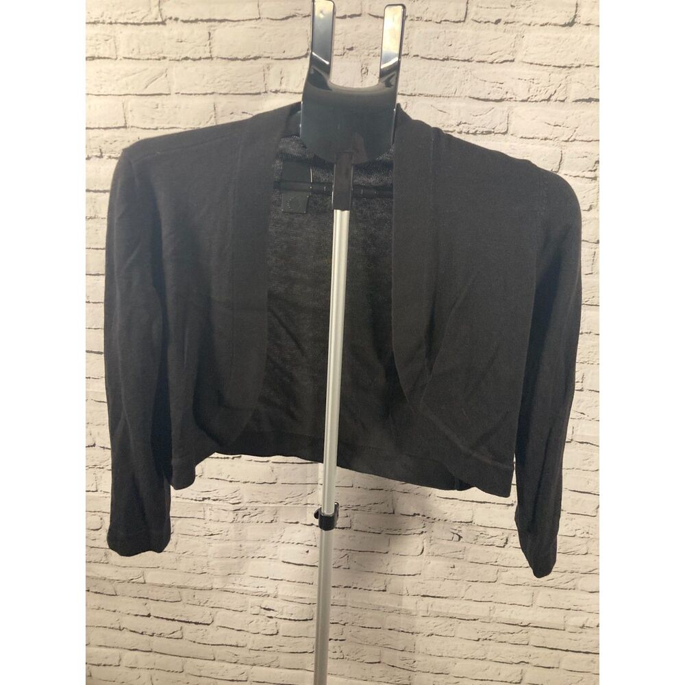 Talbots Black Lightweight Cardigan Size S Sheer Knit Layering Piece